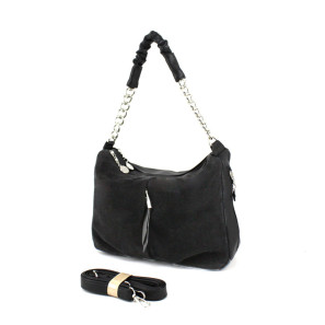 Woman's bag 572, 2 departments, shammy-leather